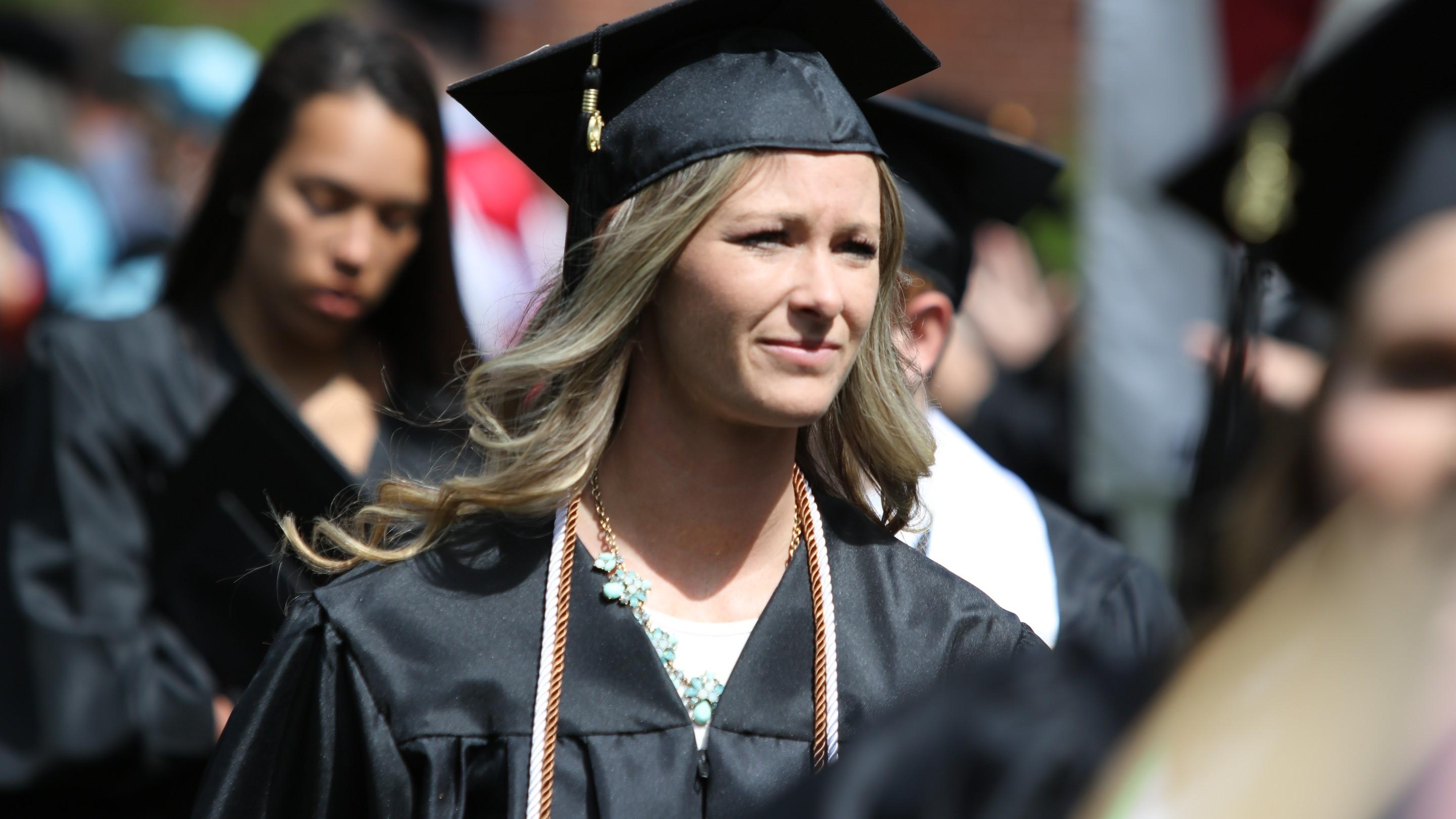 Student in cap and gown